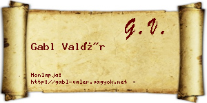 Gabl Valér névjegykártya